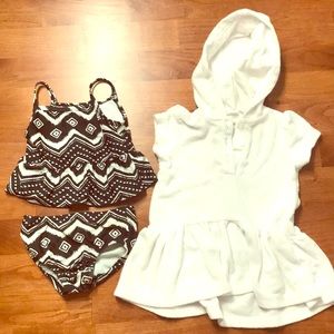 Girls 6 months tankini bathing suit with coverup